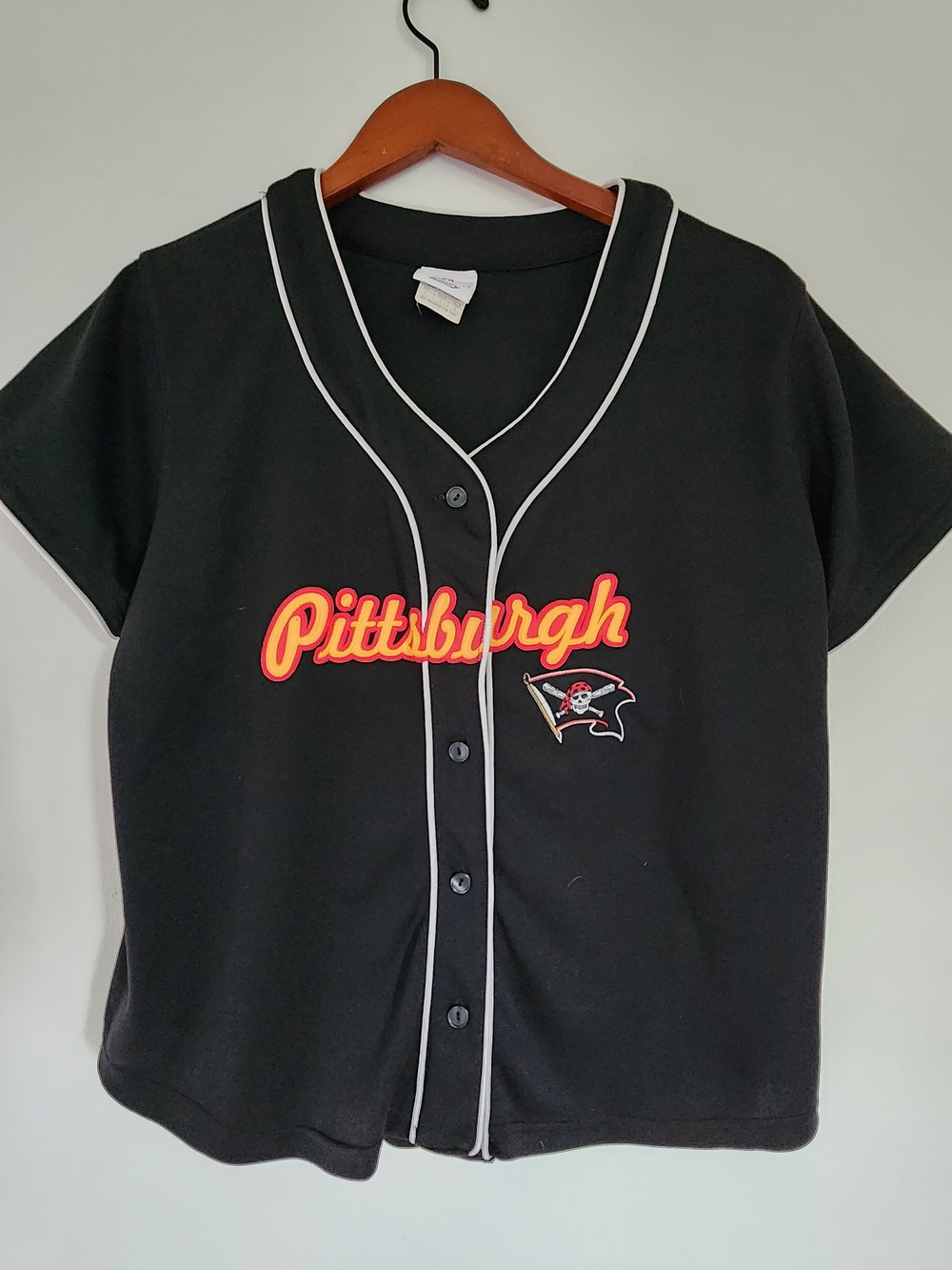 Vintage Pittsburgh Pirates Women's Black Baseball Jersey - Size Large